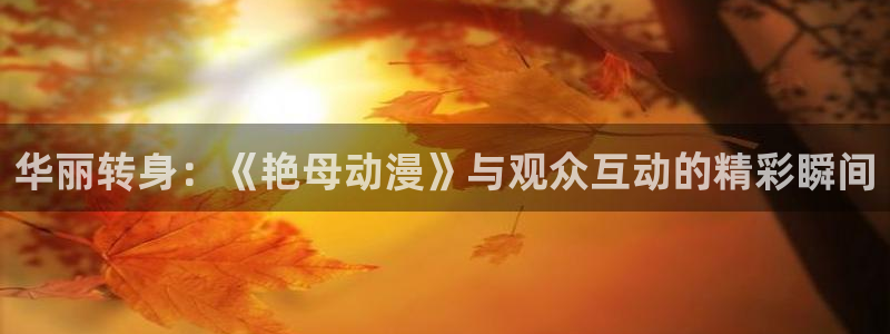 拷贝漫画 copymanager.ory网站：华丽转身：《艳母动漫》与观众互动的精彩瞬间